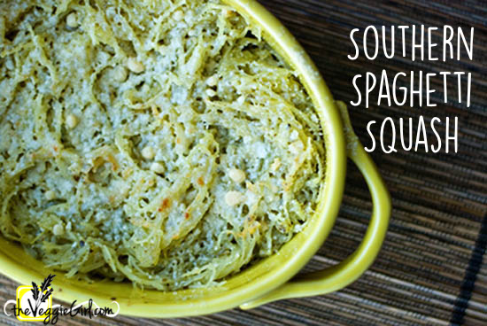 Spaghetti Squash with Parsley & Pecan Pesto | theVeggieGirl.com
