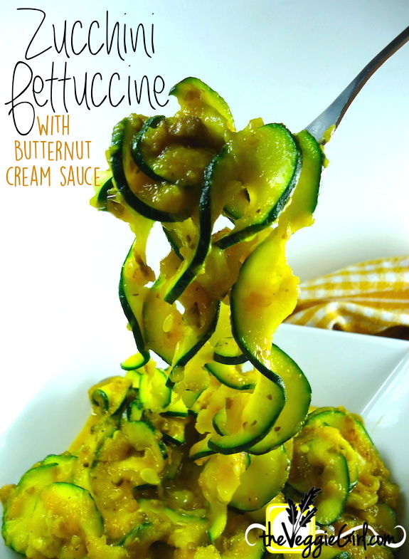 Zucchini Fettuccine with Butternut Cream Sauce | theVeggieGirl.com