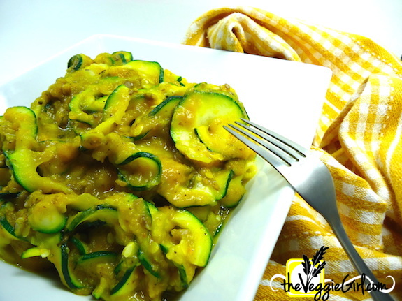 Zucchini Fettuccine with Butternut Cream Sauce | theVeggieGirl.com 